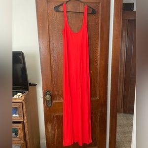 Calvin Klein Bright Orange Maxi Dress NWT